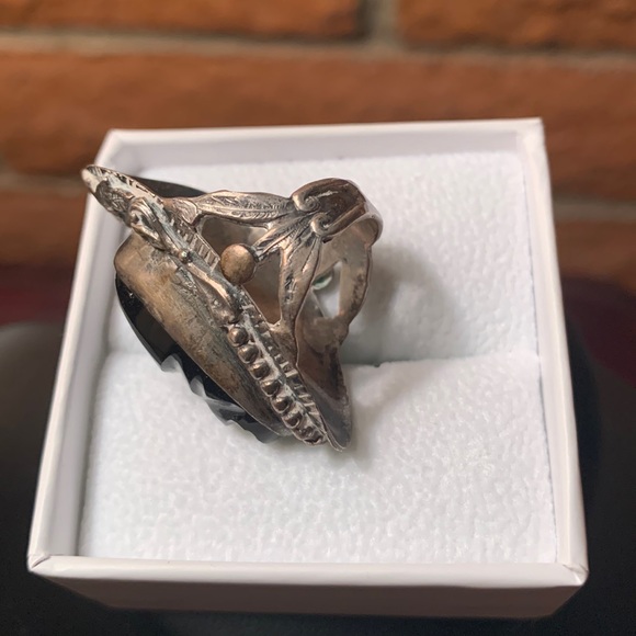 Aztec ring (obsidian) - Picture 2 of 3